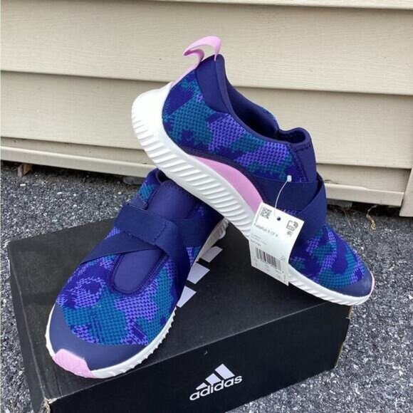 Acubi mermaidcore fairycore Adidas FortaRun X women’s Blue Camo Sneakers size 6 - Picture 1 of 6